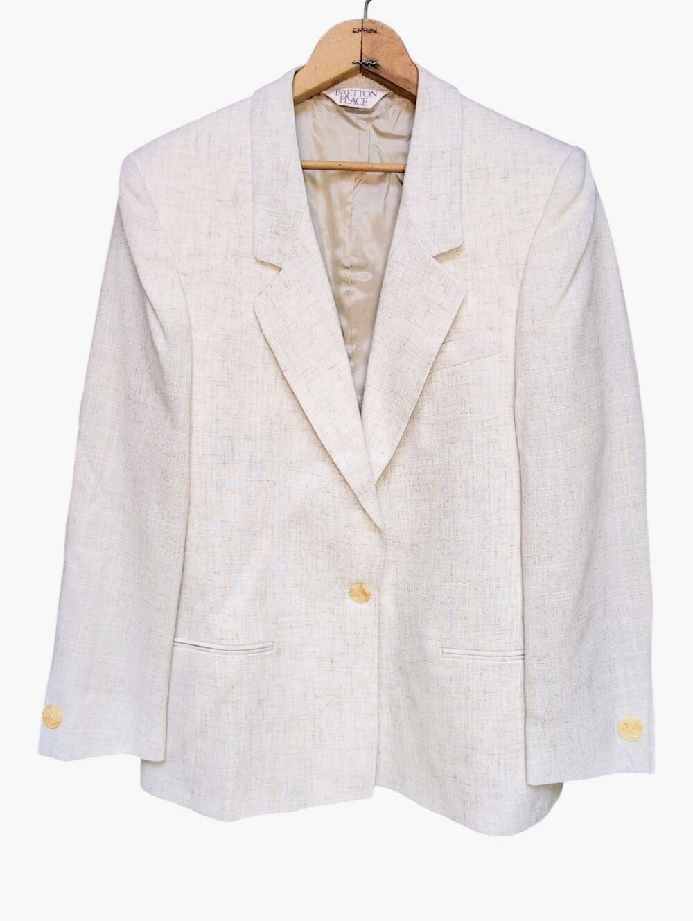 NWT Vintage Bretton Place Summer Blazer Beige Academia Preppy Women's Size 10